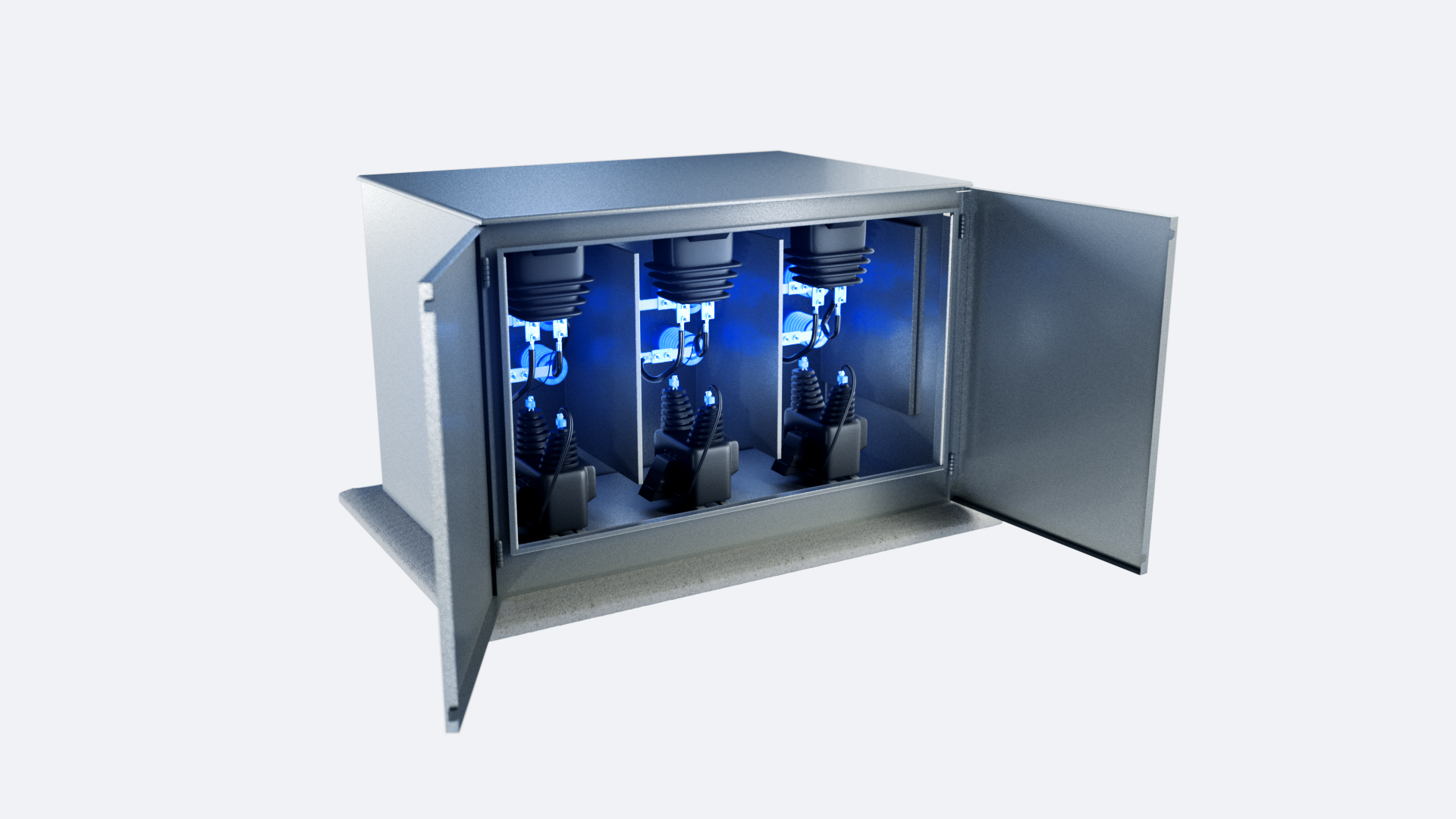Metal Elliot product with blue energy
